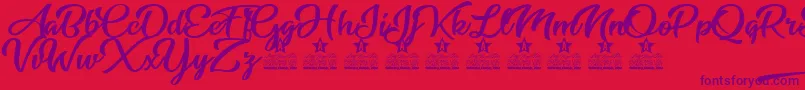 Star Light Personal Use Font – Purple Fonts on Red Background