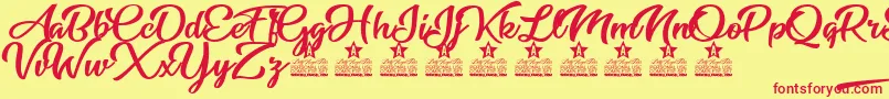 Star Light Personal Use Font – Red Fonts on Yellow Background
