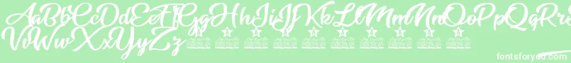 Star Light Personal Use Font – White Fonts on Green Background