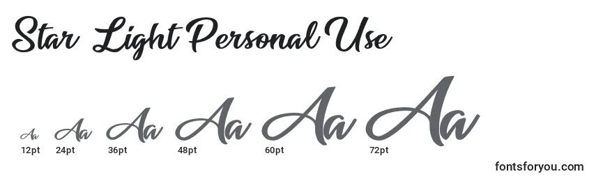 Star Light Personal Use Font Sizes