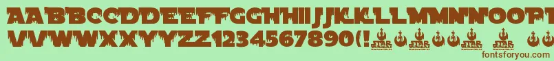 Star Wuarras Font – Brown Fonts on Green Background
