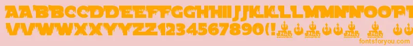 フォントStar Wuarras – オレンジの文字がピンクの背景にあります。