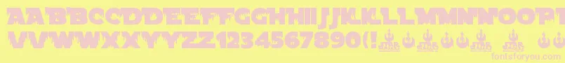 Star Wuarras Font – Pink Fonts on Yellow Background