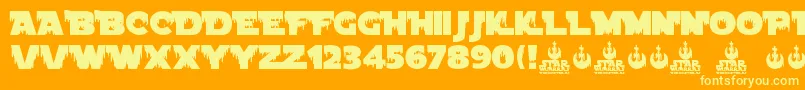 Star Wuarras Font – Yellow Fonts on Orange Background