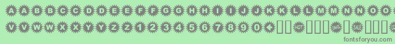 STARBATS Font – Gray Fonts on Green Background