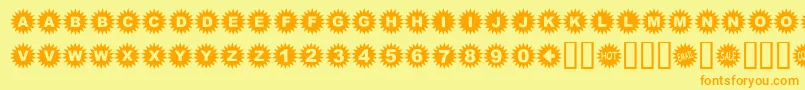 STARBATS Font – Orange Fonts on Yellow Background