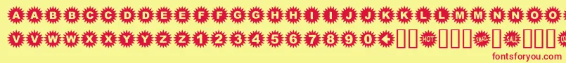 STARBATS Font – Red Fonts on Yellow Background