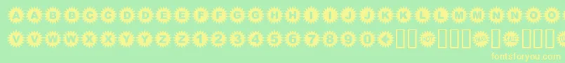 STARBATS Font – Yellow Fonts on Green Background