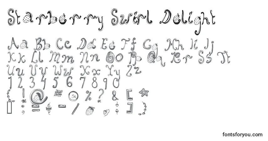 Schriftart Starberry Swirl Delight – Alphabet, Zahlen, spezielle Symbole