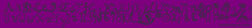 Starberry Swirl Delight-Schriftart – Schwarze Schriften auf violettem Hintergrund