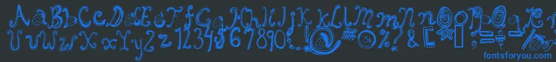 Starberry Swirl Delight Font – Blue Fonts on Black Background