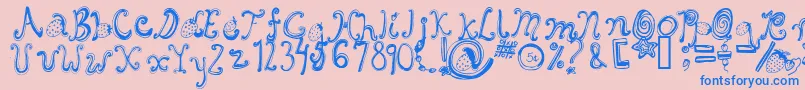 Starberry Swirl Delight Font – Blue Fonts on Pink Background