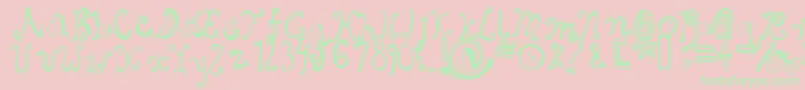 Starberry Swirl Delight Font – Green Fonts on Pink Background