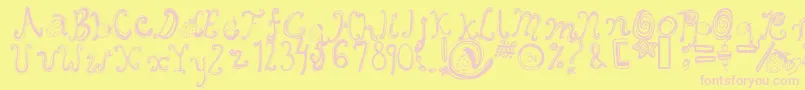 Starberry Swirl Delight Font – Pink Fonts on Yellow Background