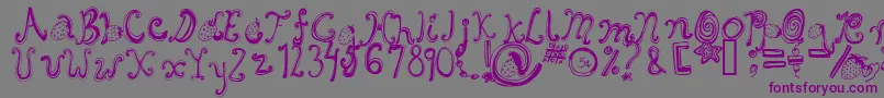 Starberry Swirl Delight Font – Purple Fonts on Gray Background