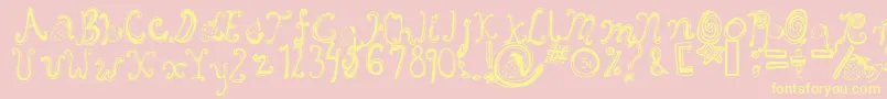 Starberry Swirl Delight-Schriftart – Gelbe Schriften auf rosa Hintergrund