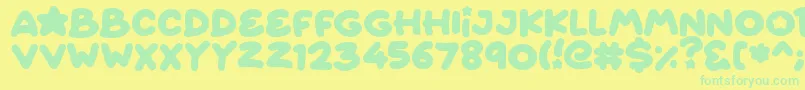 Starborn Font – Green Fonts on Yellow Background