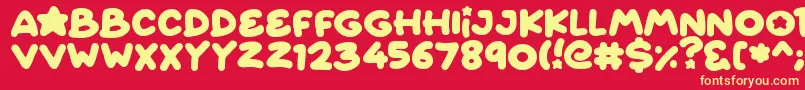 Starborn Font – Yellow Fonts on Red Background