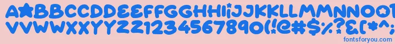 Starborn-Schriftart – Blaue Schriften auf rosa Hintergrund