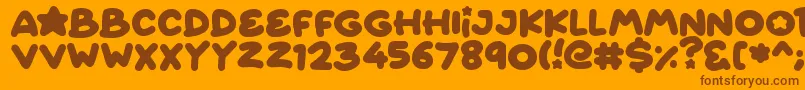 Czcionka Starborn – brązowe czcionki na pomarańczowym tle