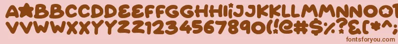 Więcej informacji o czcionce Starborn Czcionka Starborn – brązowe czcionki na różowym tle