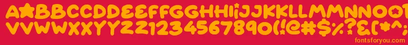 Starborn Font – Orange Fonts on Red Background