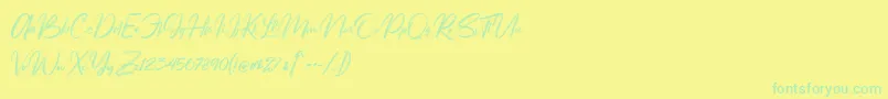 フォントStarbricks Demo – 黄色い背景に緑の文字