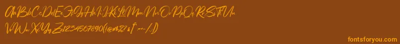 Starbricks Demo Font – Orange Fonts on Brown Background