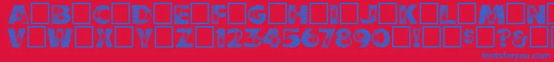 Starburst Font – Blue Fonts on Red Background
