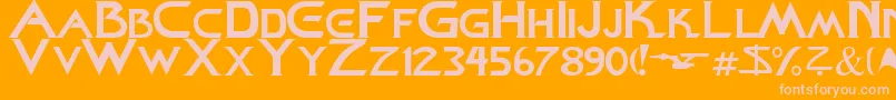 starcine-Schriftart – Rosa Schriften auf orangefarbenem Hintergrund