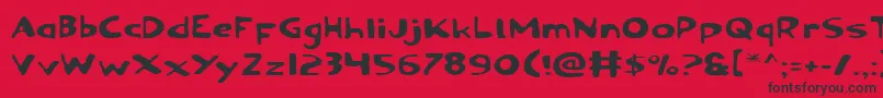 Шрифт OzymandiasExpanded – чёрные шрифты на красном фоне