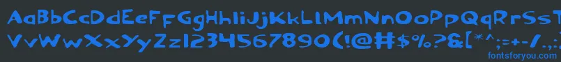 OzymandiasExpanded Font – Blue Fonts on Black Background