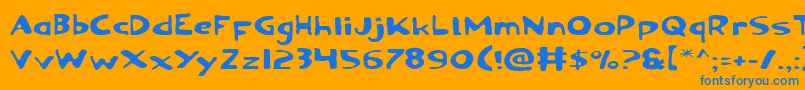 OzymandiasExpanded Font – Blue Fonts on Orange Background