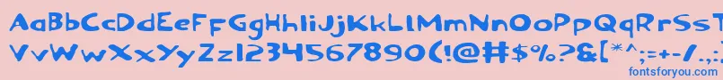 フォントOzymandiasExpanded – ピンクの背景に青い文字
