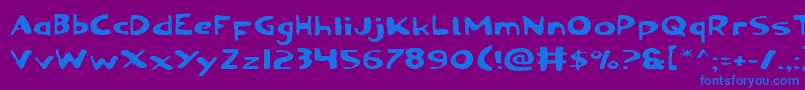 フォントOzymandiasExpanded – 紫色の背景に青い文字
