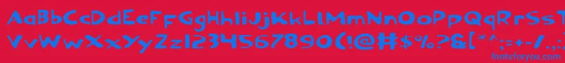 フォントOzymandiasExpanded – 赤い背景に青い文字