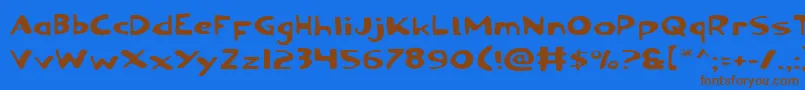 OzymandiasExpanded-fontti – ruskeat fontit sinisellä taustalla