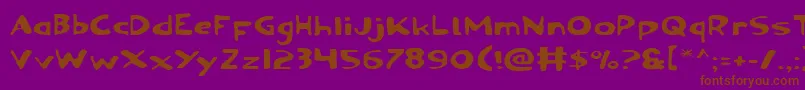 OzymandiasExpanded-fontti – ruskeat fontit violetilla taustalla