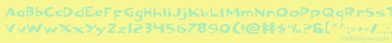 OzymandiasExpanded Font – Green Fonts on Yellow Background