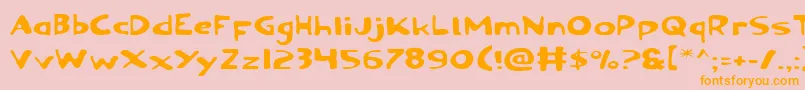 OzymandiasExpanded-fontti – oranssit fontit vaaleanpunaisella taustalla