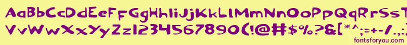 OzymandiasExpanded Font – Purple Fonts on Yellow Background