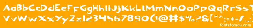 フォントOzymandiasExpanded – オレンジの背景に白い文字