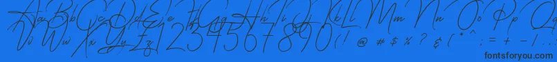 Starcity Script-Schriftart – Schwarze Schriften auf blauem Hintergrund