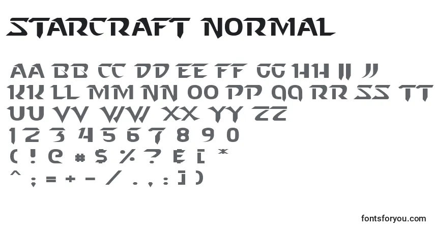 A fonte Starcraft Normal – alfabeto, números, caracteres especiais