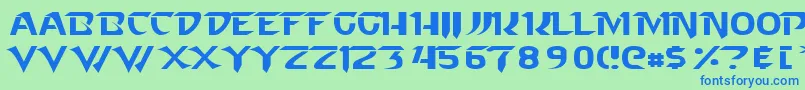 フォントStarcraft Normal – 青い文字は緑の背景です。