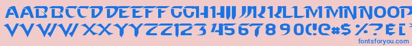 フォントStarcraft Normal – ピンクの背景に青い文字