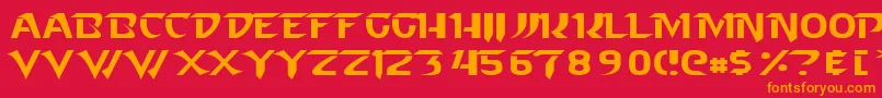 フォントStarcraft Normal – 赤い背景にオレンジの文字