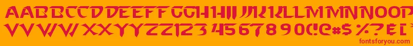 フォントStarcraft Normal – オレンジの背景に赤い文字