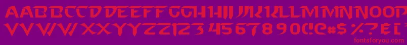 フォントStarcraft Normal – 紫の背景に赤い文字