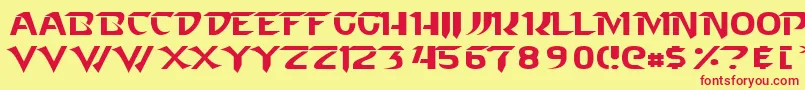 Starcraft Normal Font – Red Fonts on Yellow Background